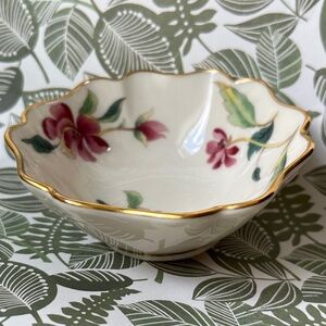 VINTAGE LENOX Barrington Collection Floral Jewelry Dish 4-1/2"D